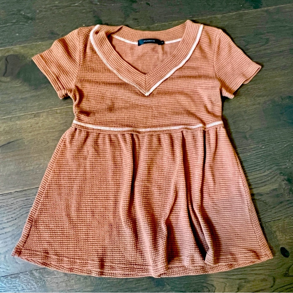 Women’s tunic top blouse waffle knit‎ small